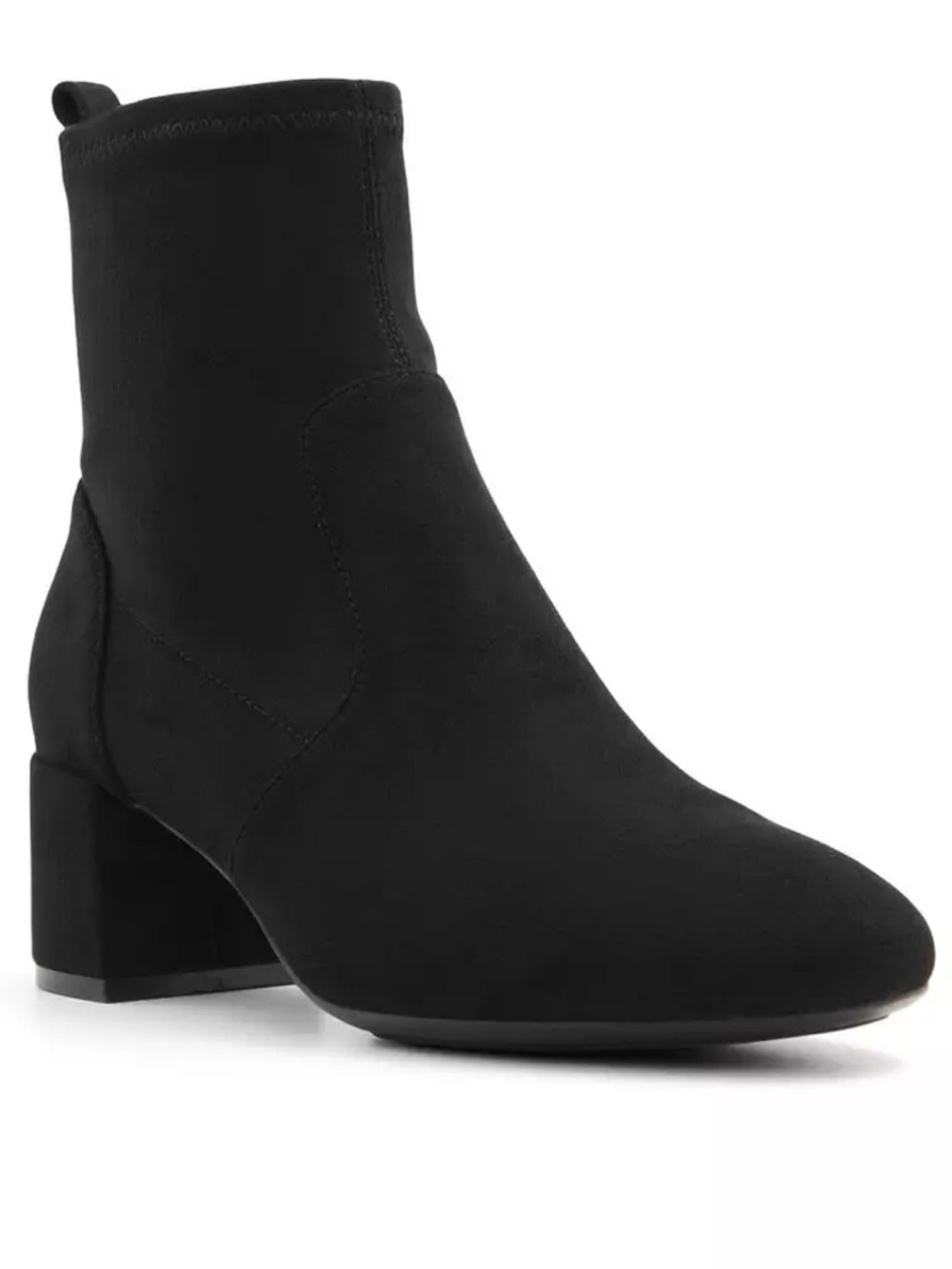 Aldo Black Stretch Block Heel Ankle Boots